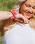 Red Checkered Oversized Scrunchie