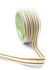 5/8" Woven Cotton Antique Gold Double Stripes Ribbon