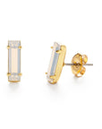 Baguette Crystal Stud Earrings: Crystal
