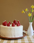 Strawberry Beeswax Birthday Candles
