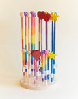 Rainbow Silk & Wood Streamer - Wand for Pretend Play