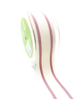 1.5" Woven Cotton Woodrose Double Stripes Ribbon