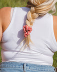 Red Checkered Oversized Scrunchie