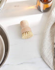 Fox Run Small Natural Dish Brush with Fiber Bristles, 3"