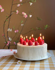 Strawberry Beeswax Birthday Candles