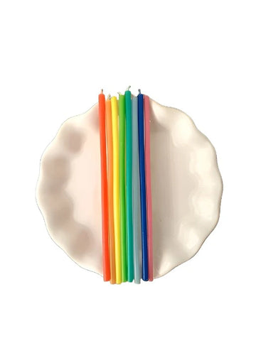 Rainbow Beeswax Birthday Candle Set