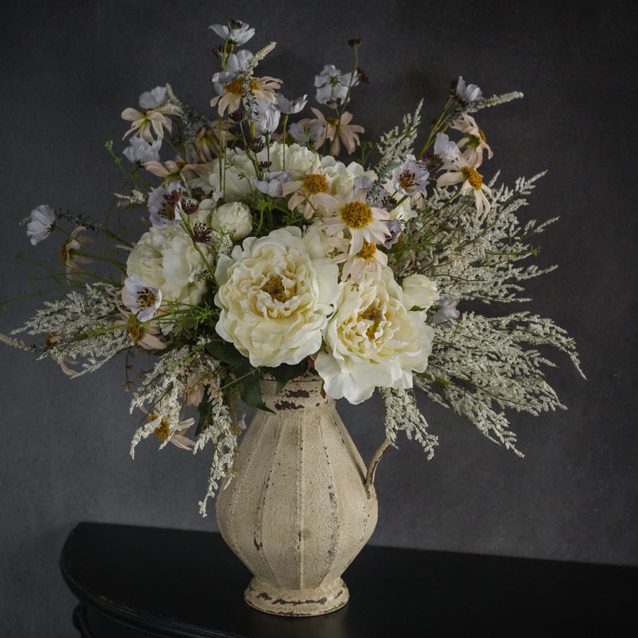 Cream Peony Spray Stem