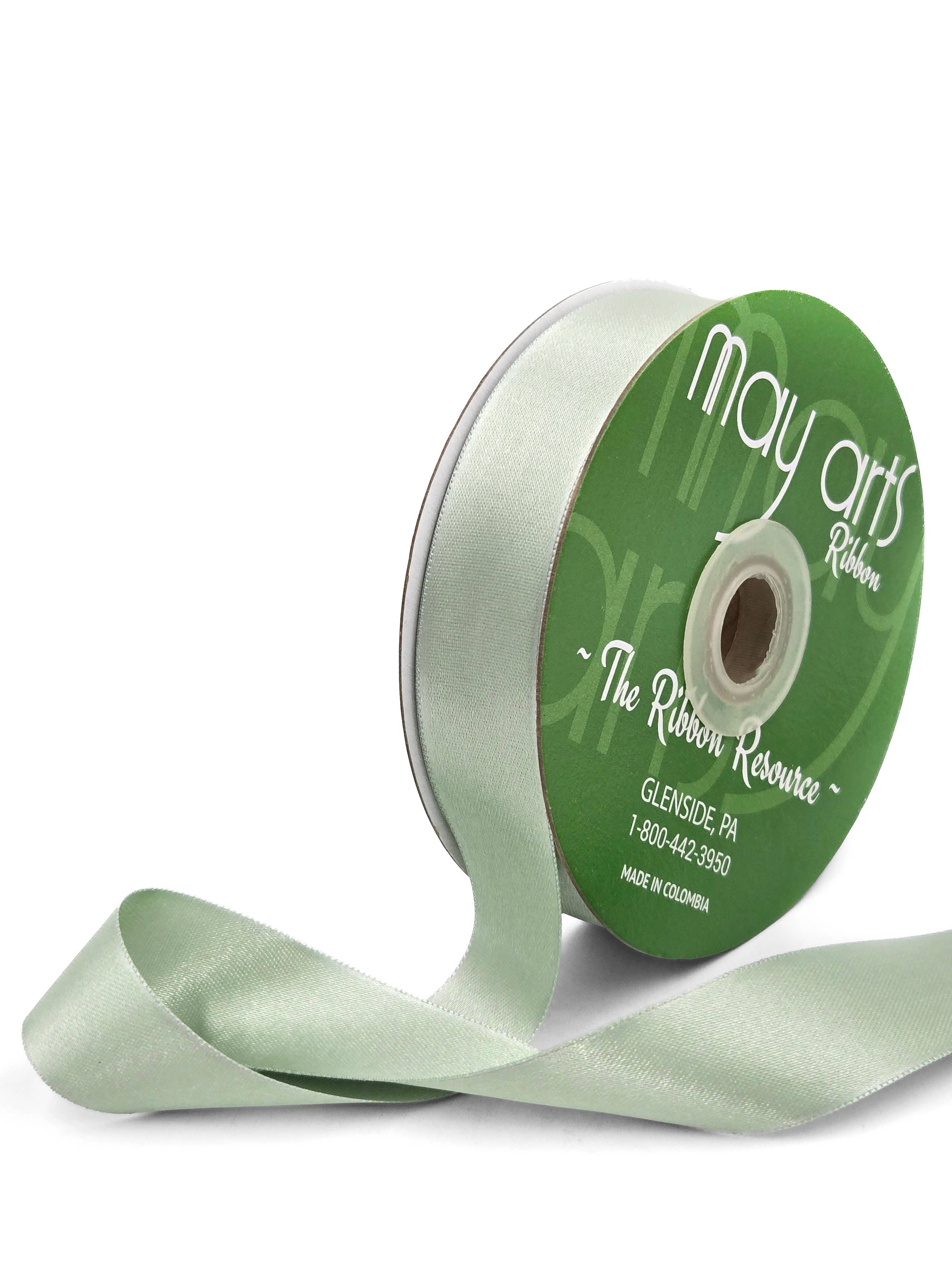 ~7/8"Luster Double Face Satin Ribbon, Sage Green