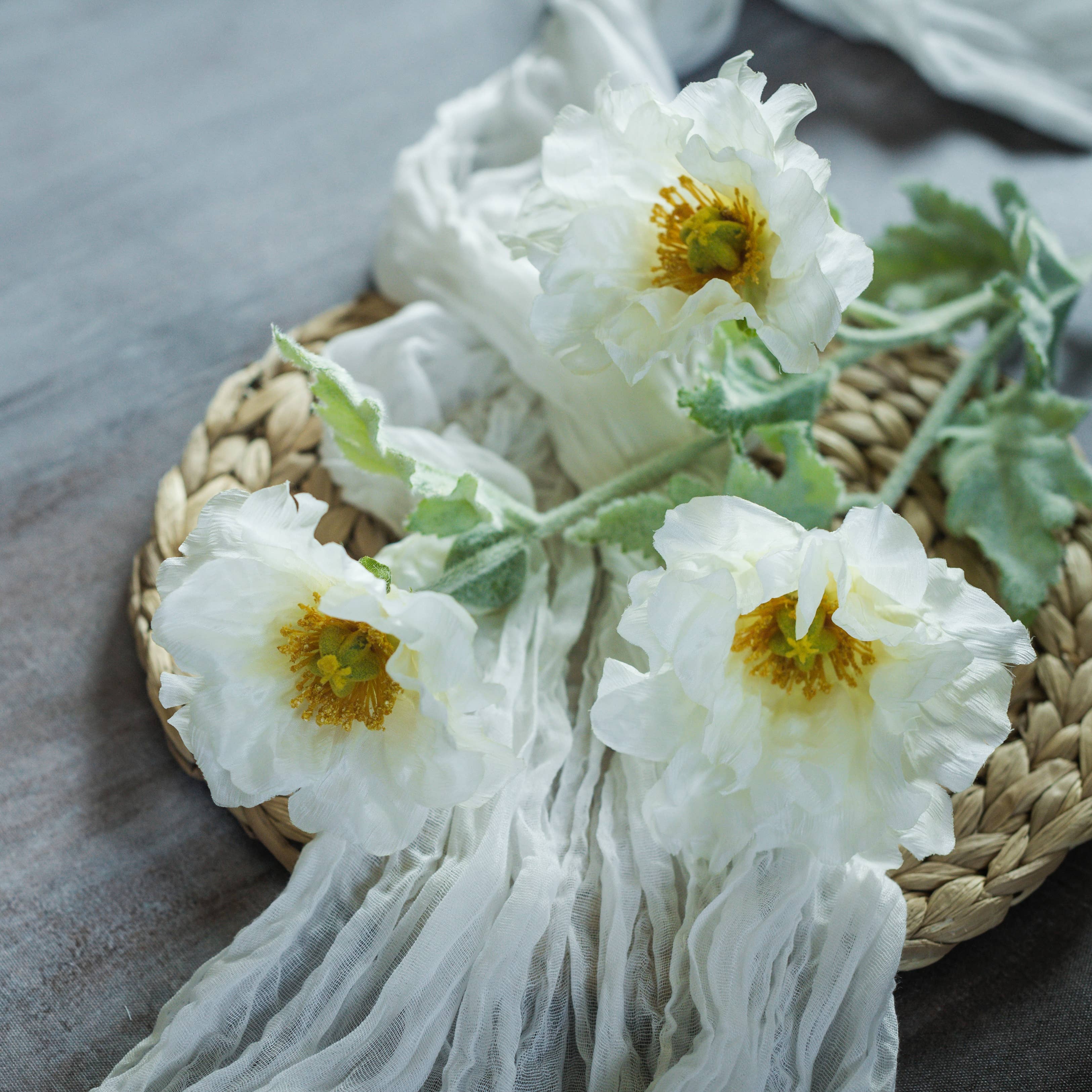 White Poppy Spray Stem