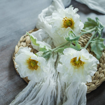 White Poppy Spray Stem