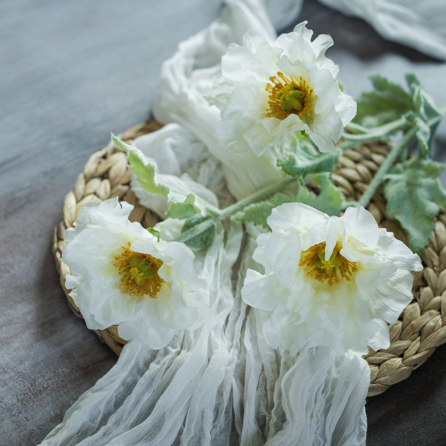 White Poppy Spray Stem