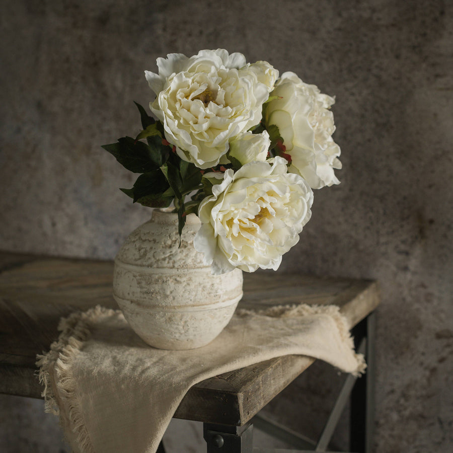 Cream Peony Spray Stem