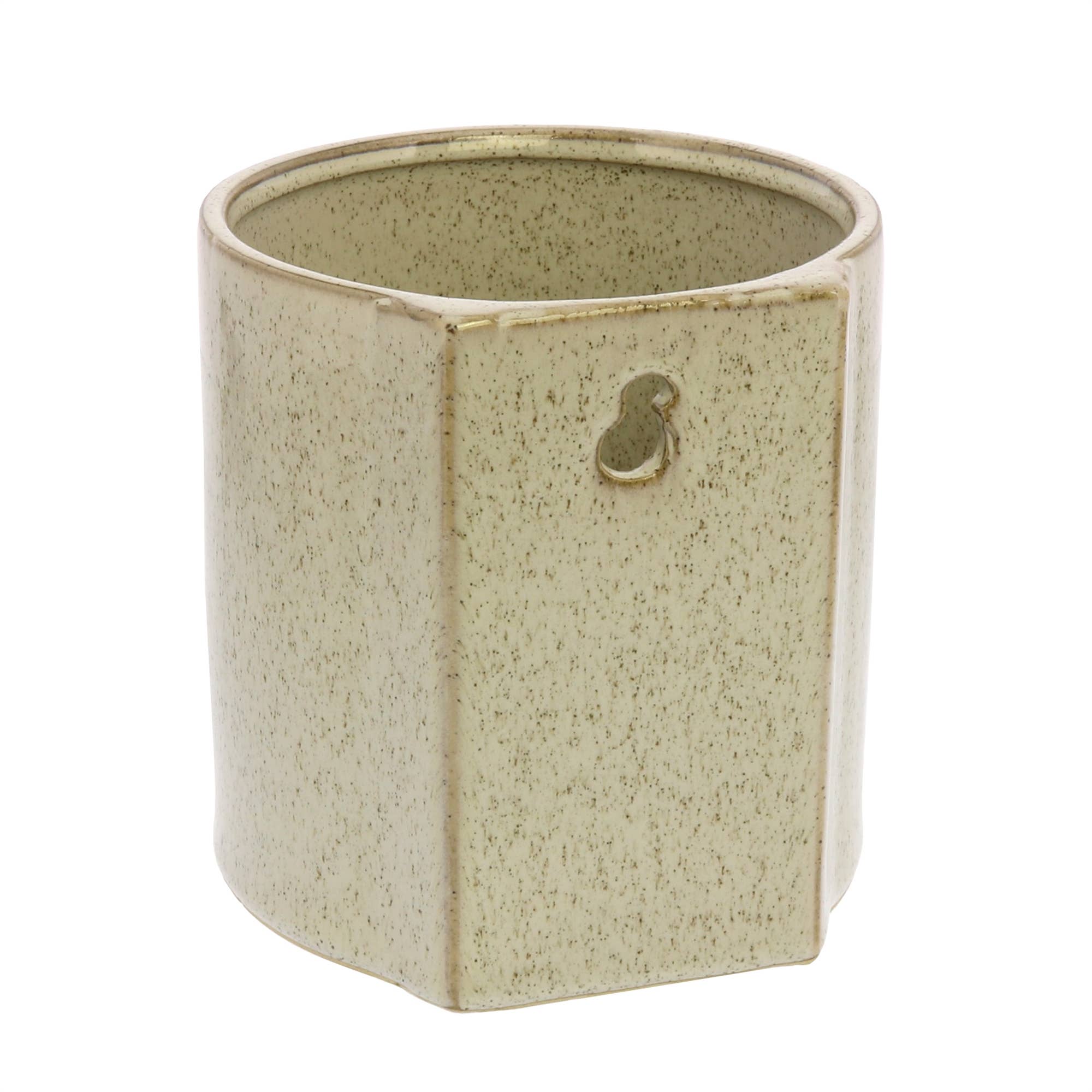 Logan Wall Vase - Sm - Flecked White