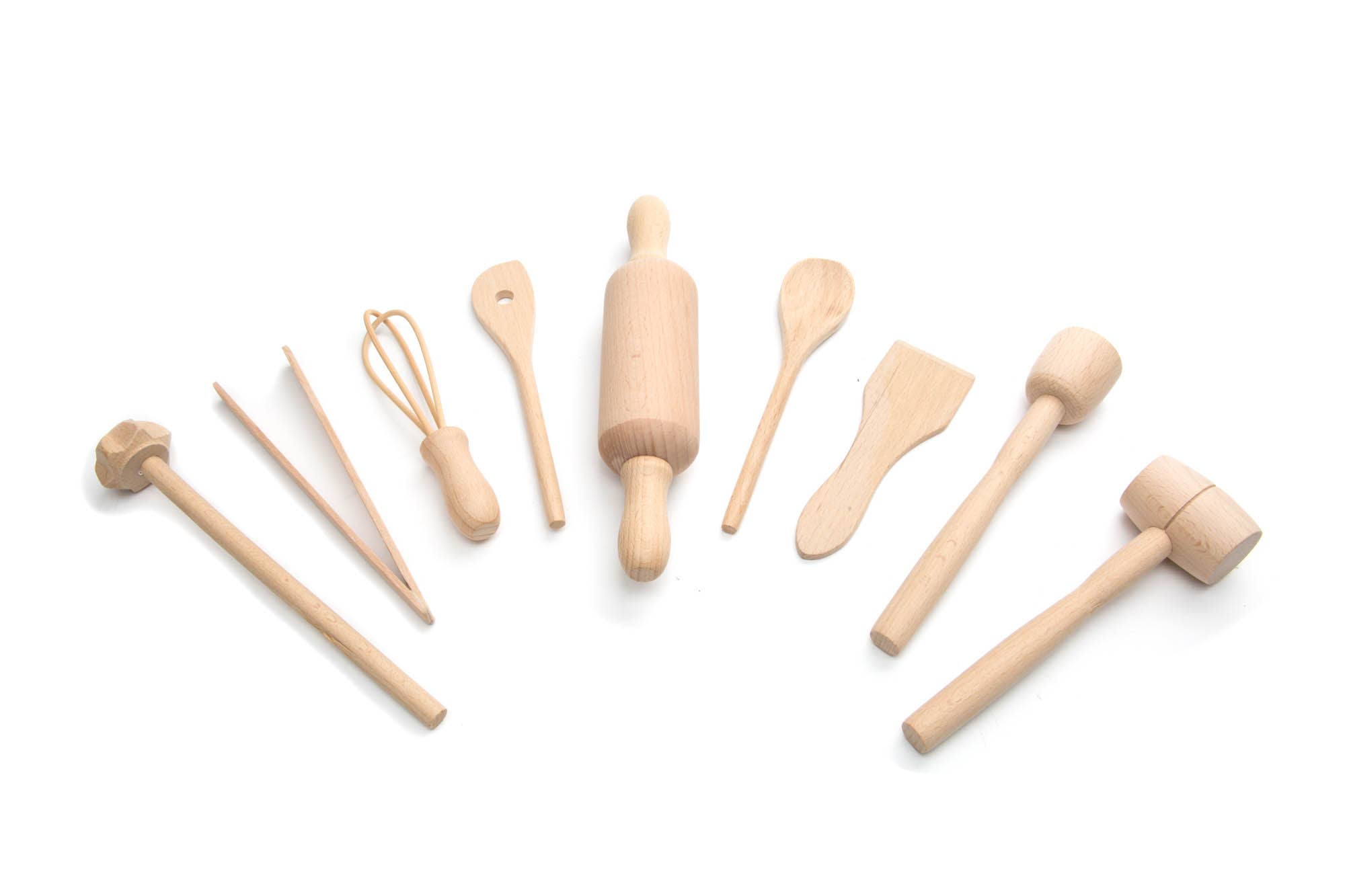 Fox Run Wooden Kitchen Tools Set, 9-Pieces