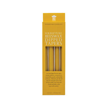 Natural Beeswax 10" Dipped Tapers