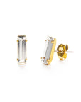 Baguette Crystal Stud Earrings: Crystal