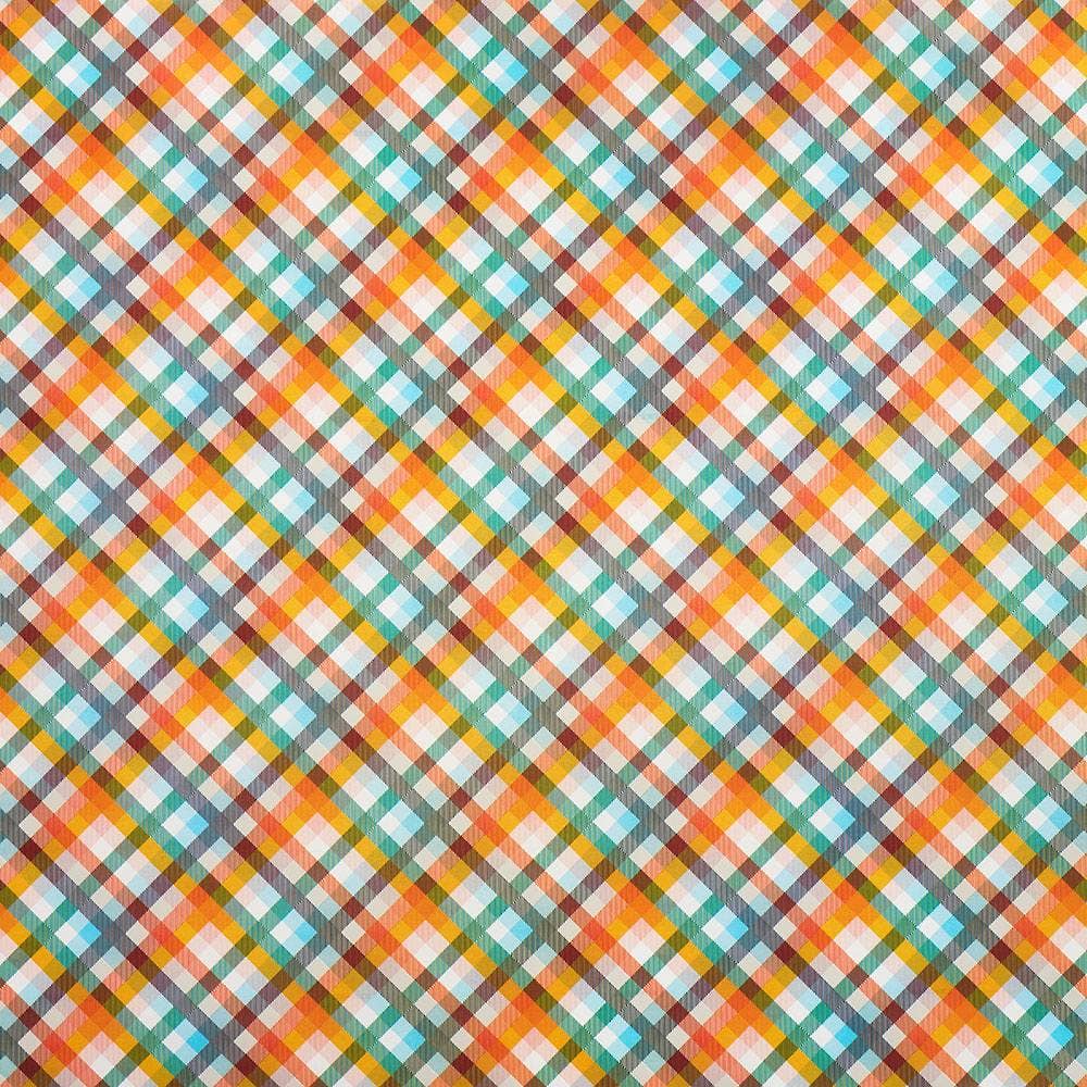 Vibrant Plaid Stone Wrapping Paper