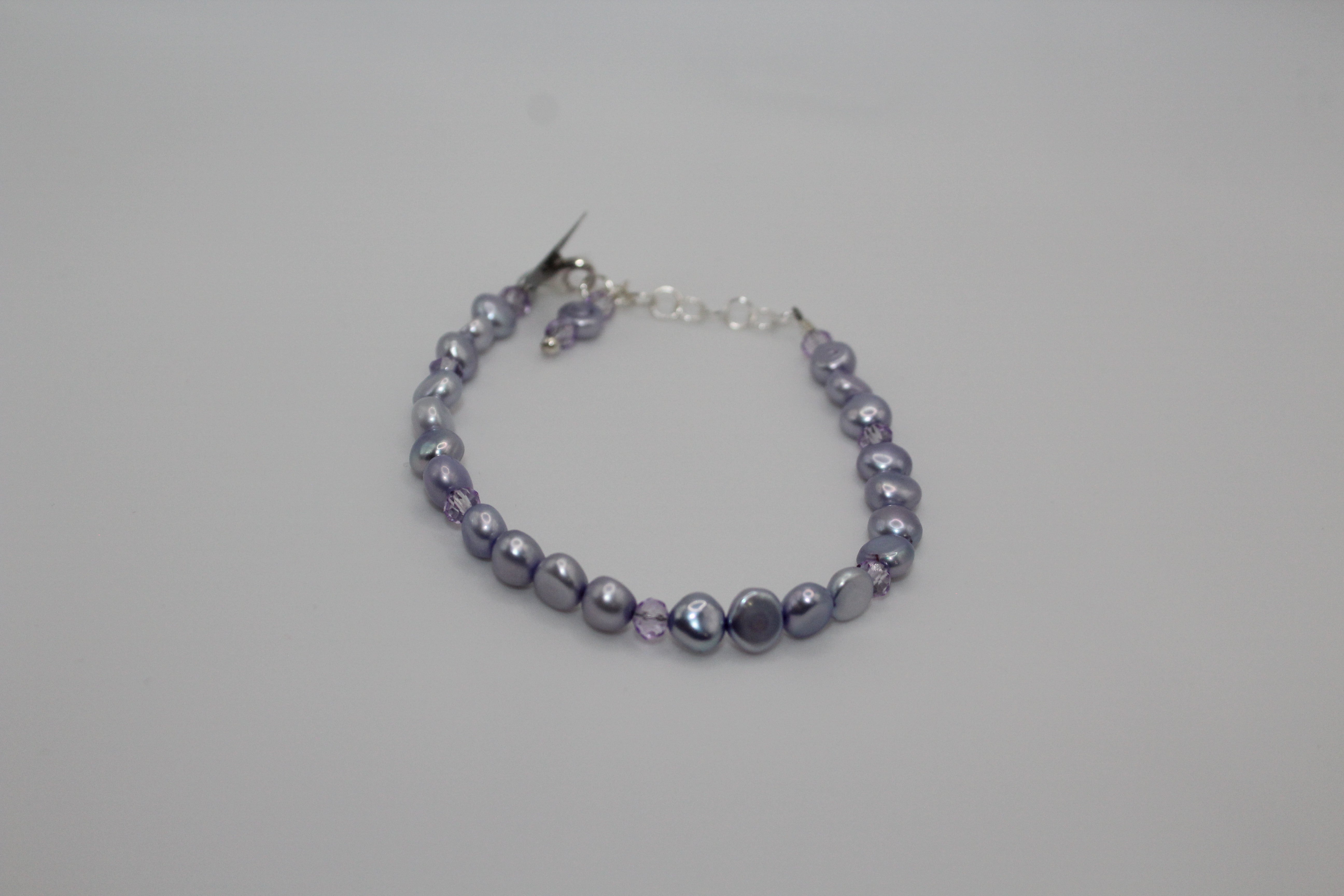 Lavender Pearl & Crystal Bracelet