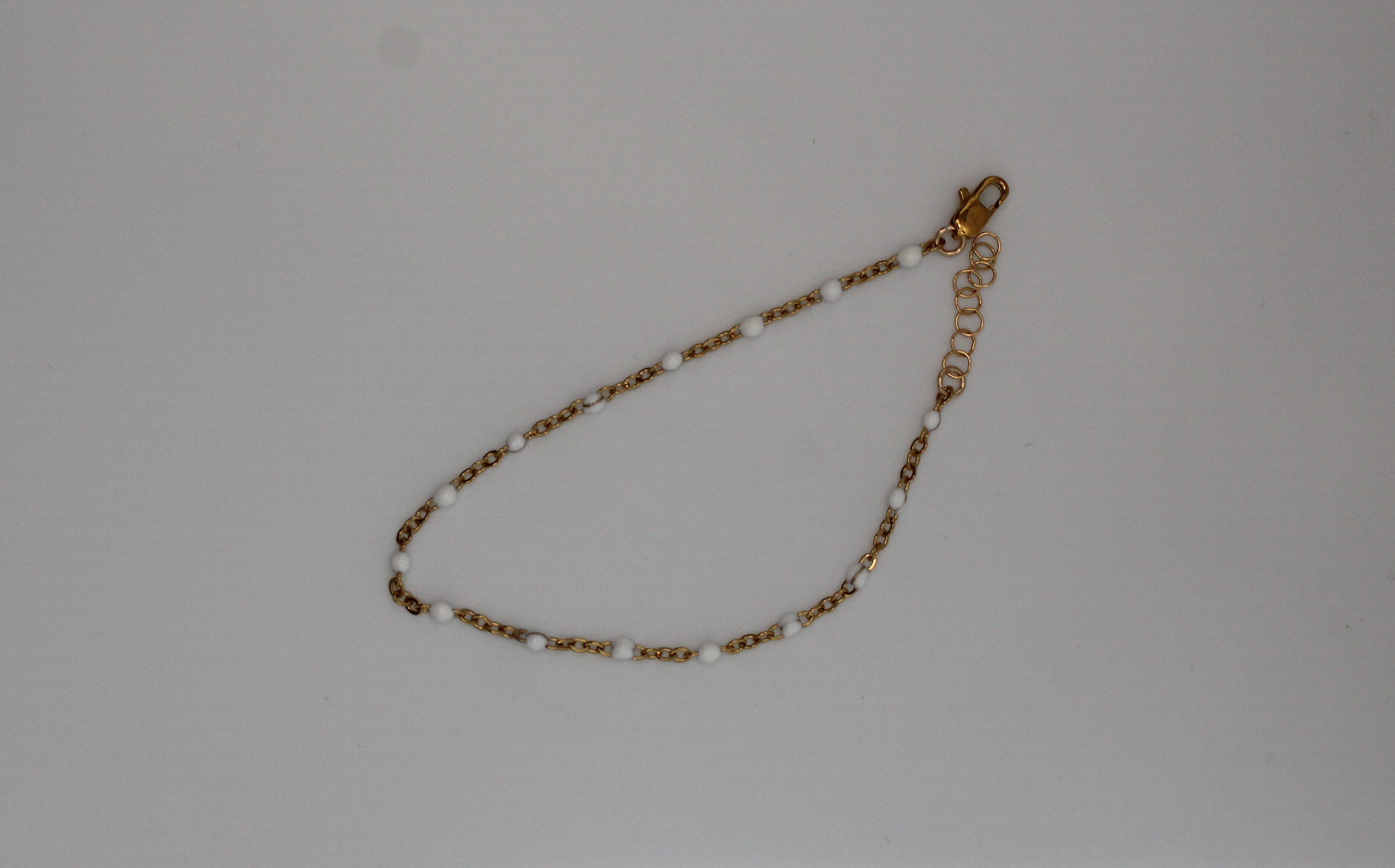 White Enamel on Gold Bracelet