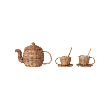 Rattan Tea Set