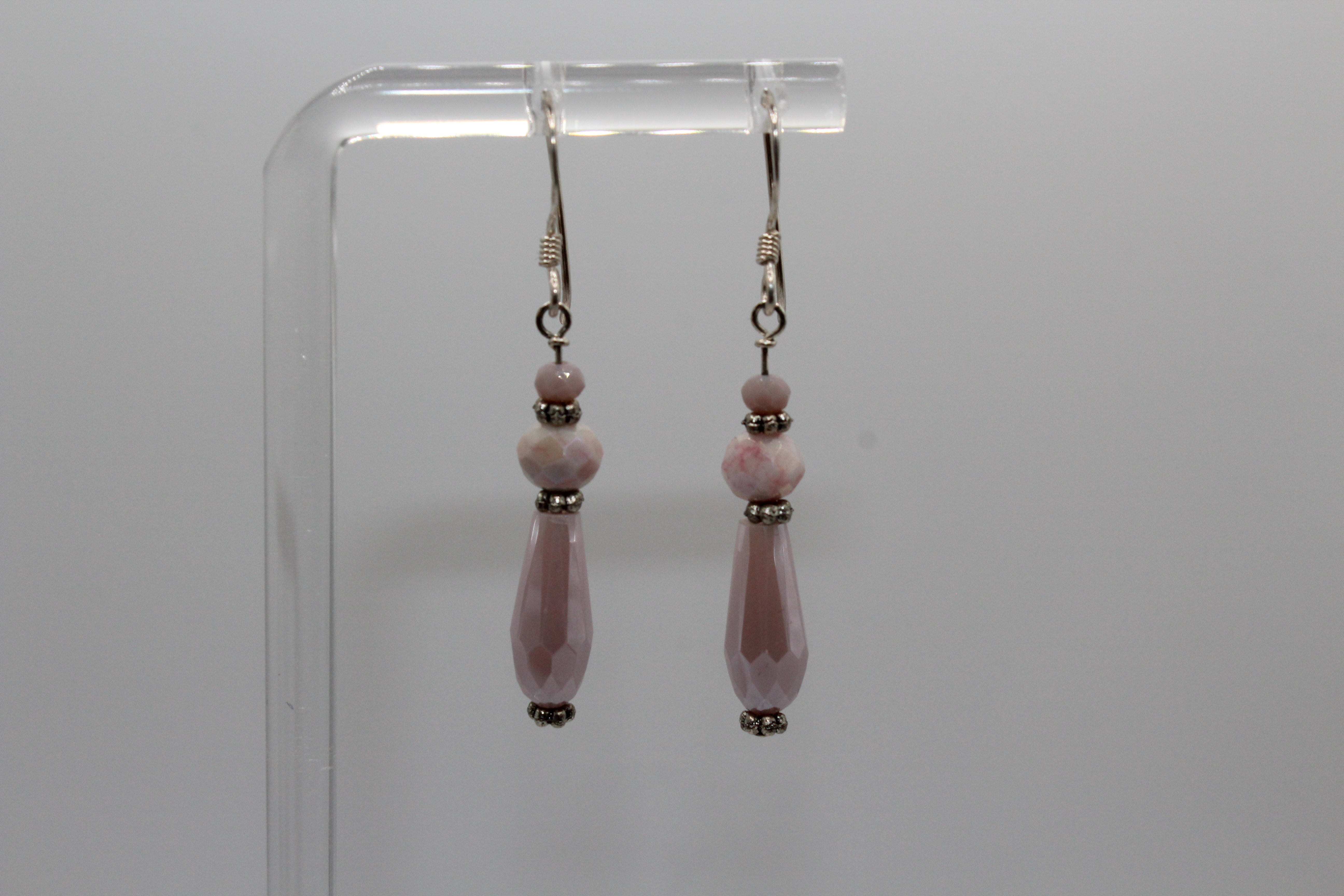 Pale Pink Crystal Earrings