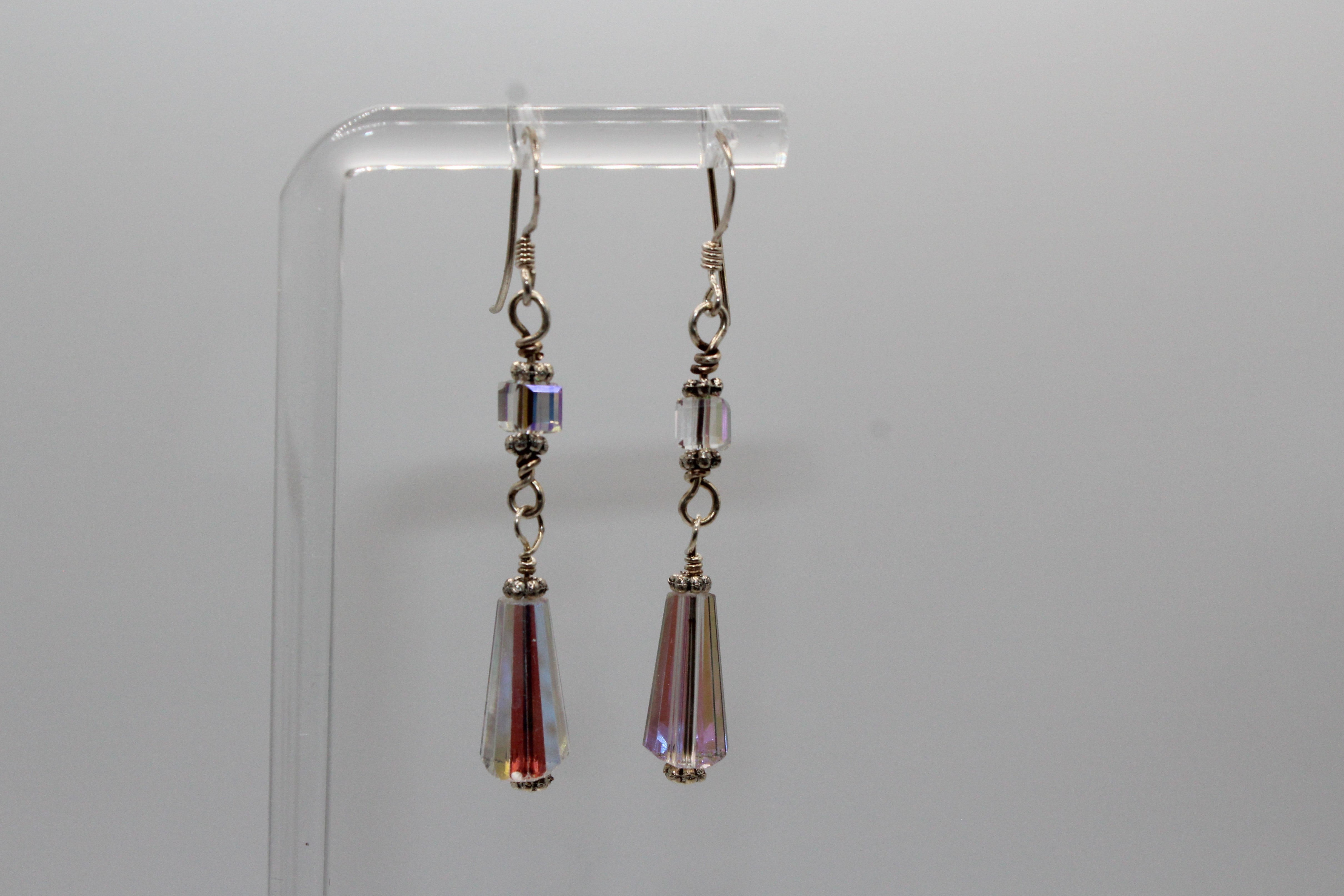 Lavender Crystal Dangle Earrings