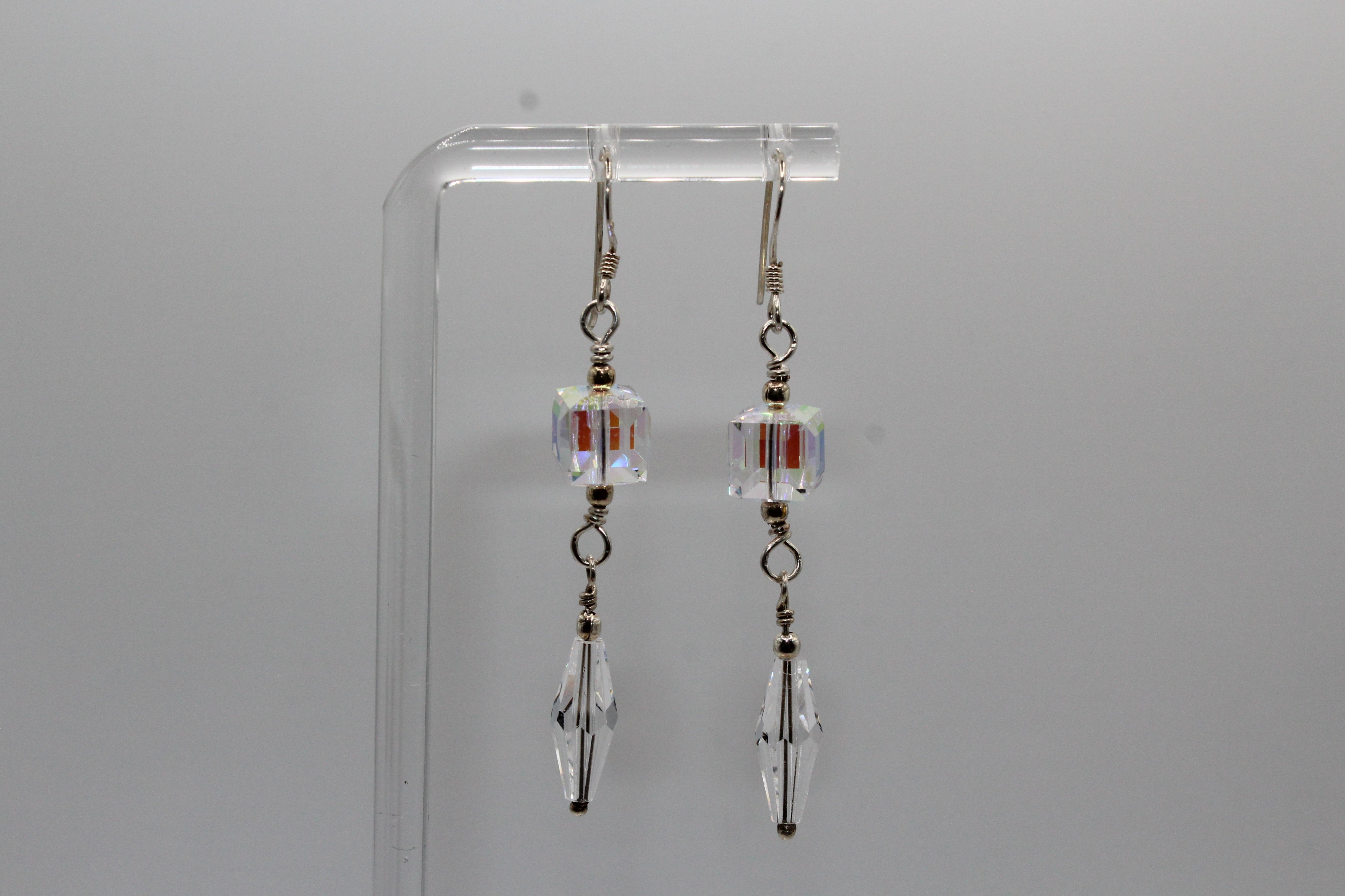 Clear Crystal Dangle Earrings