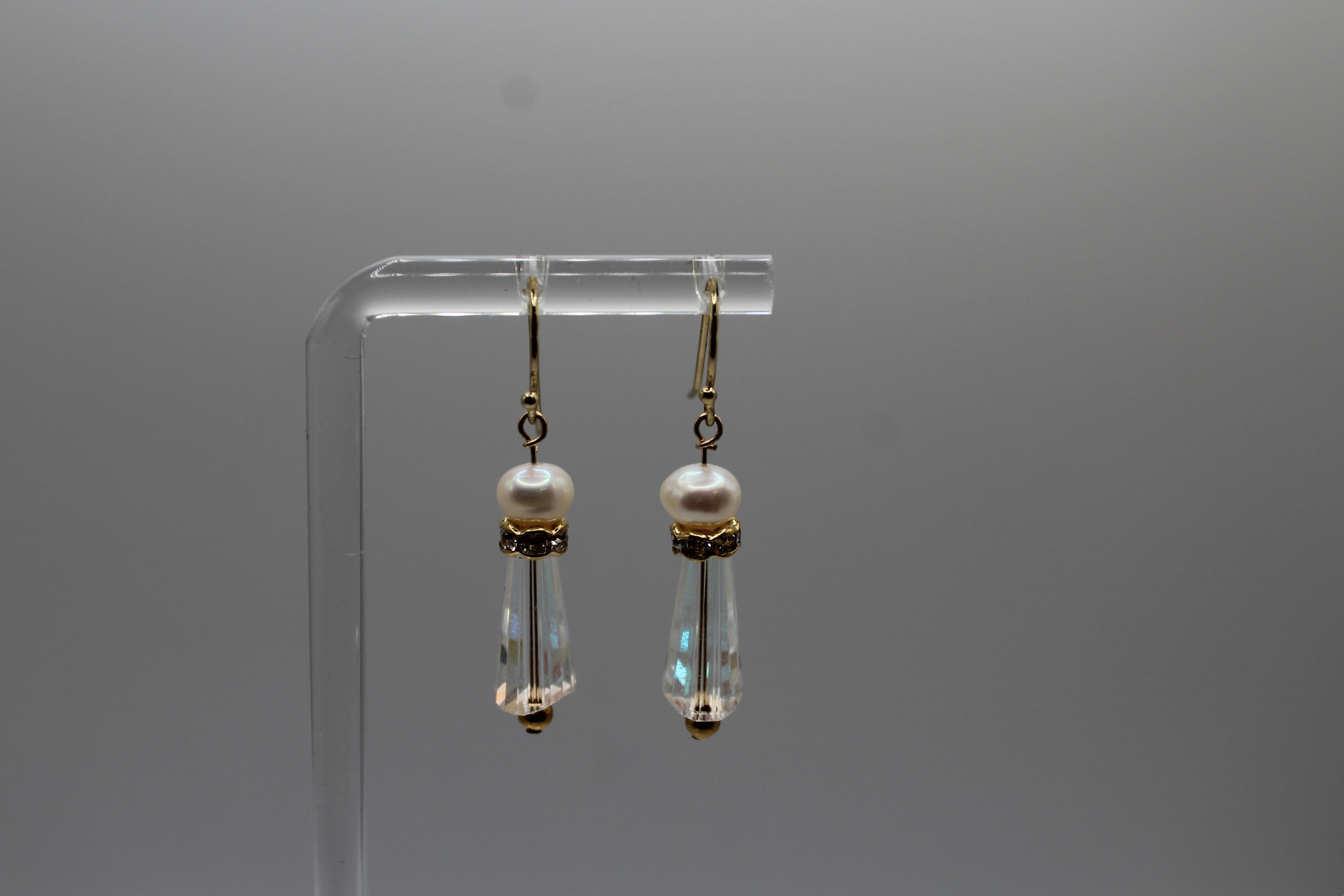 Pearl & Crystal GF Earrings