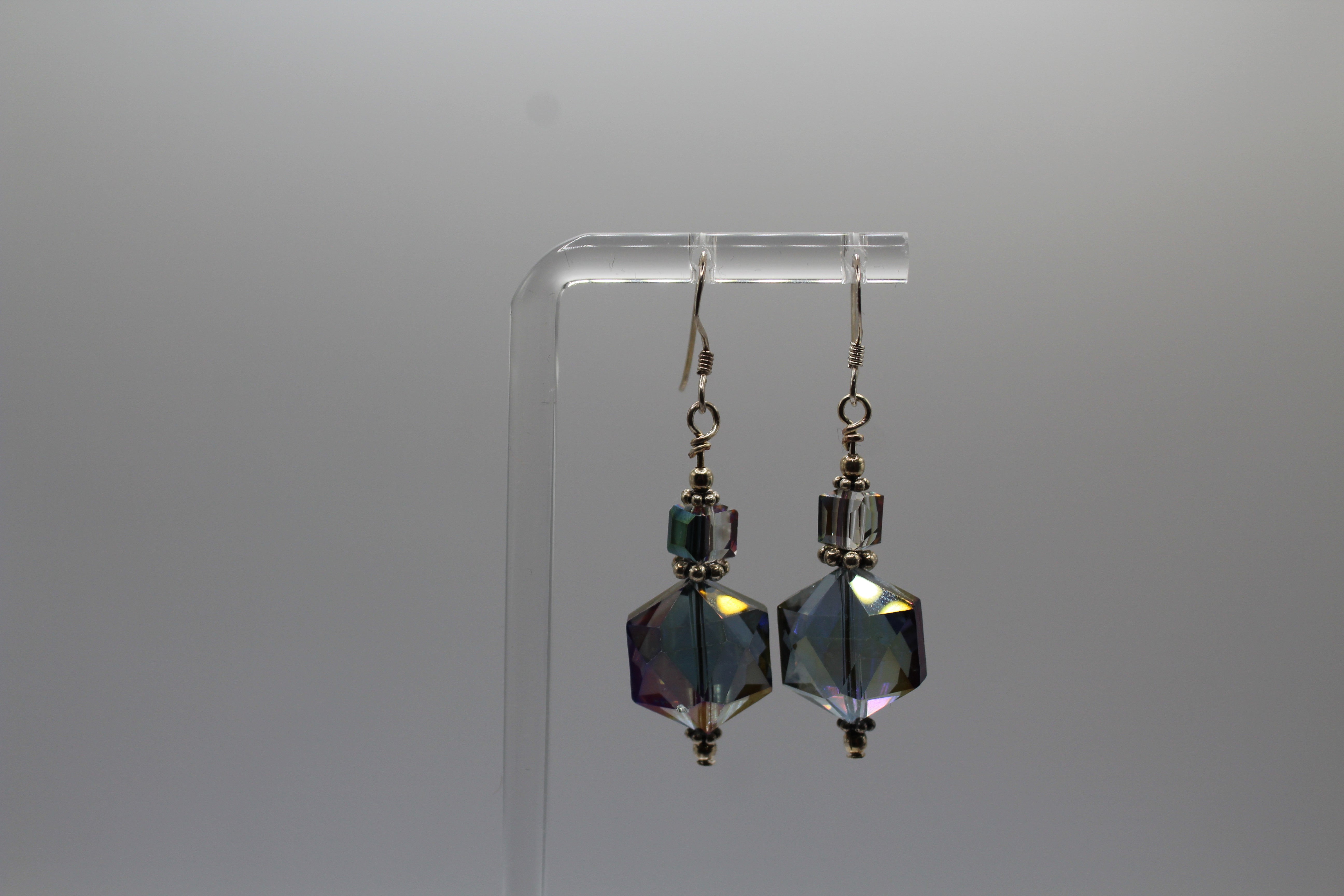 Grey Crystal Earrings