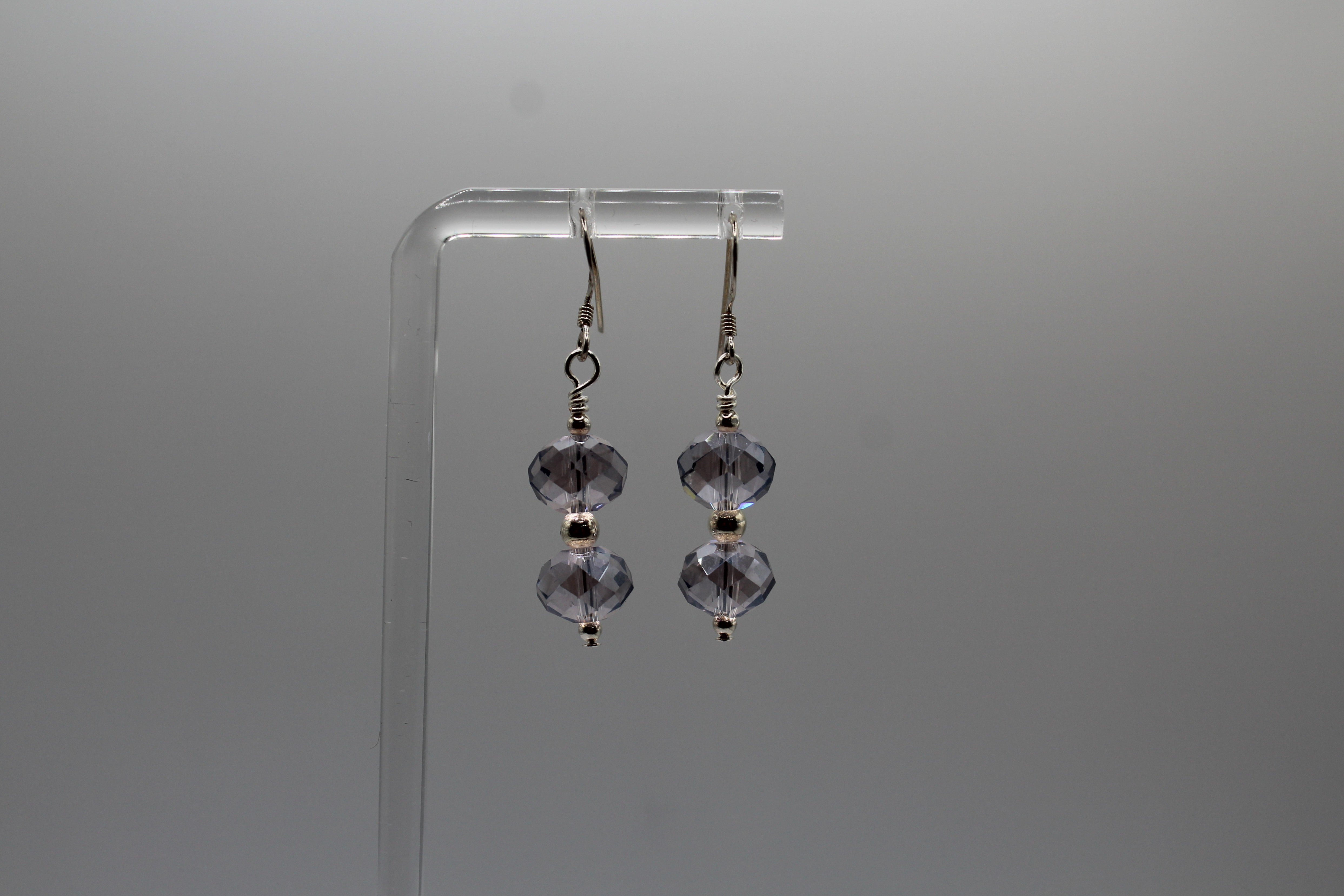 Lavender Clear Crystal Earrings