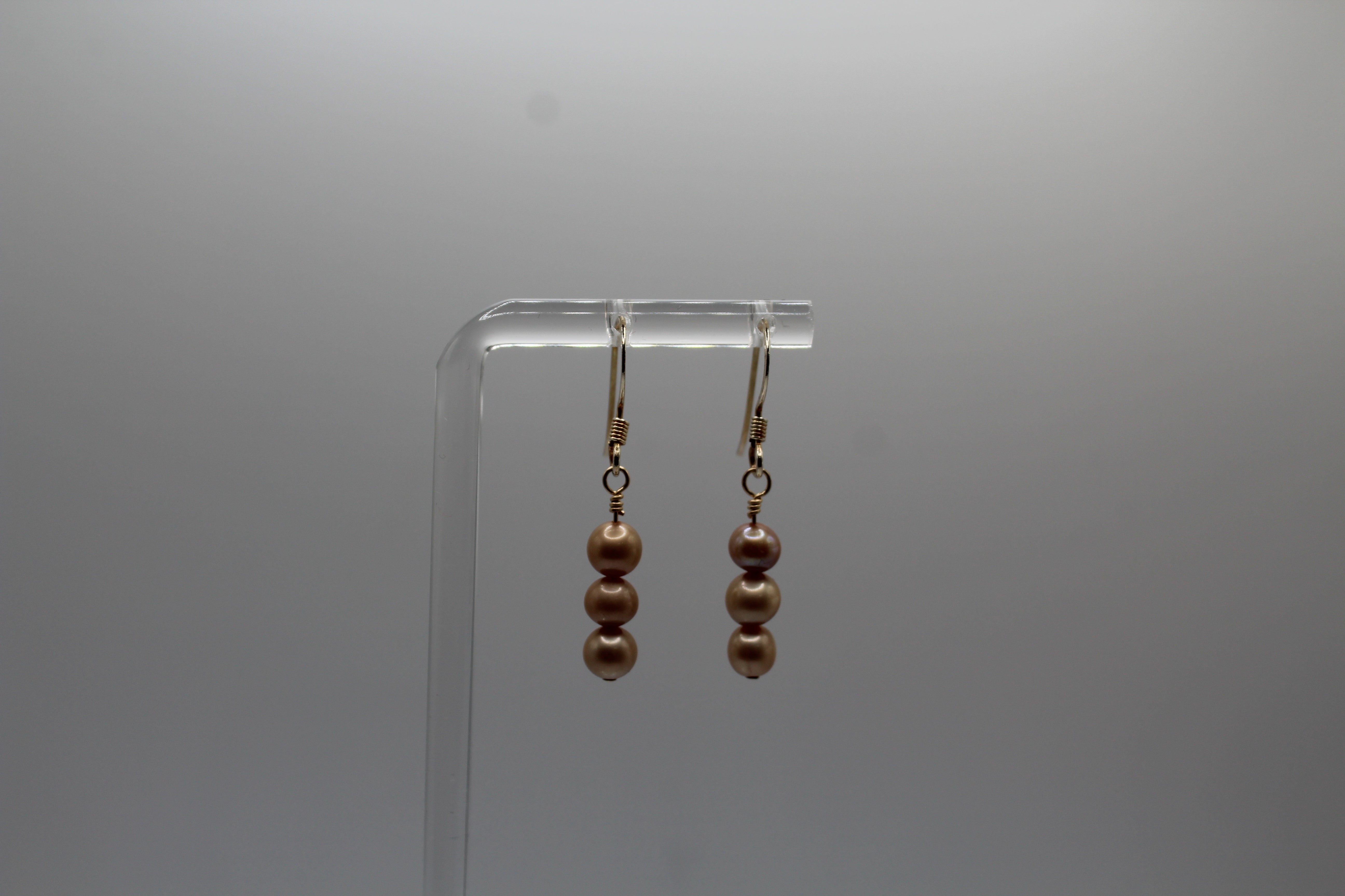 Tan Pearl GF Earrings