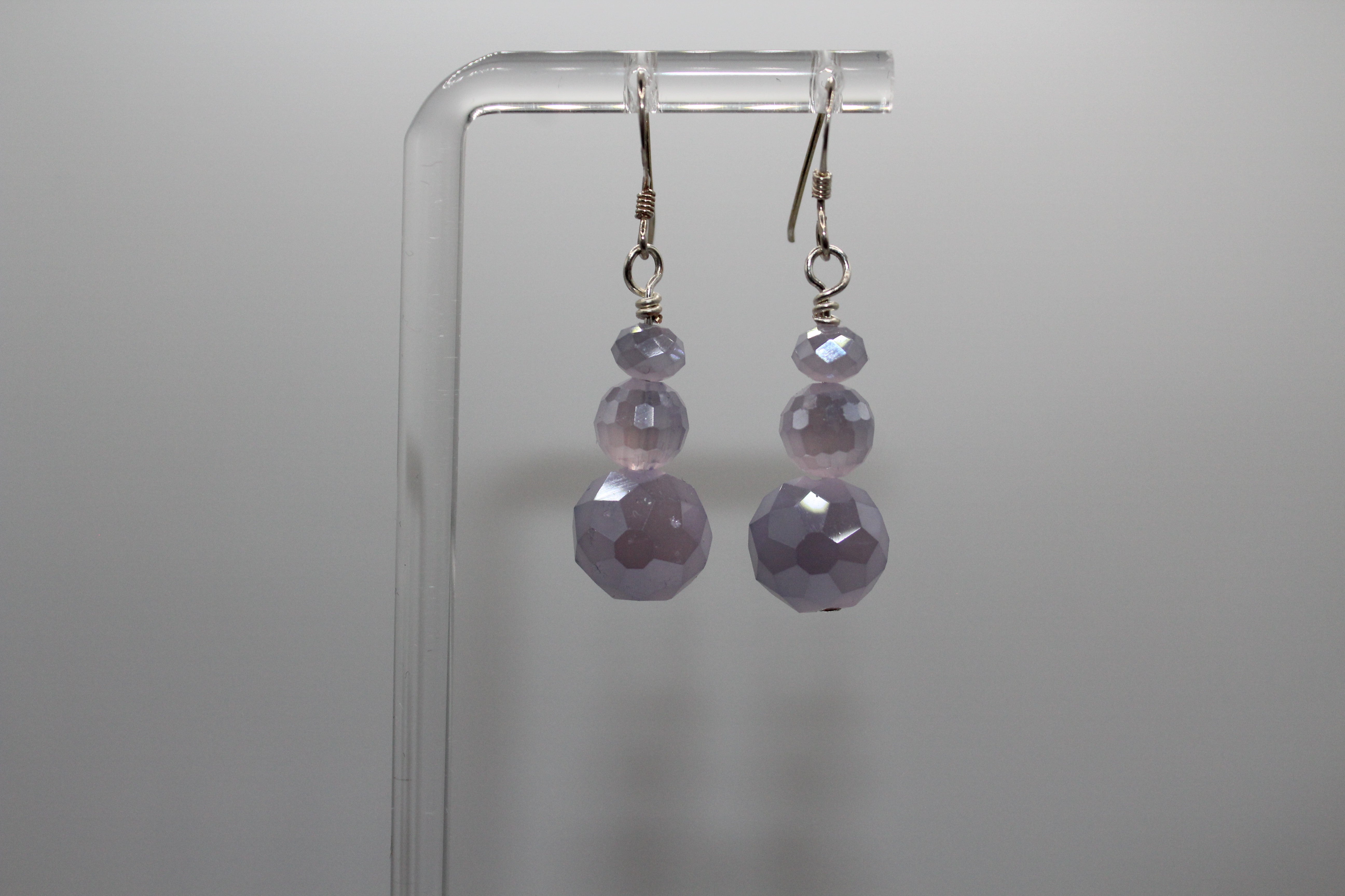 Lavender Opaque Crystal Earrings