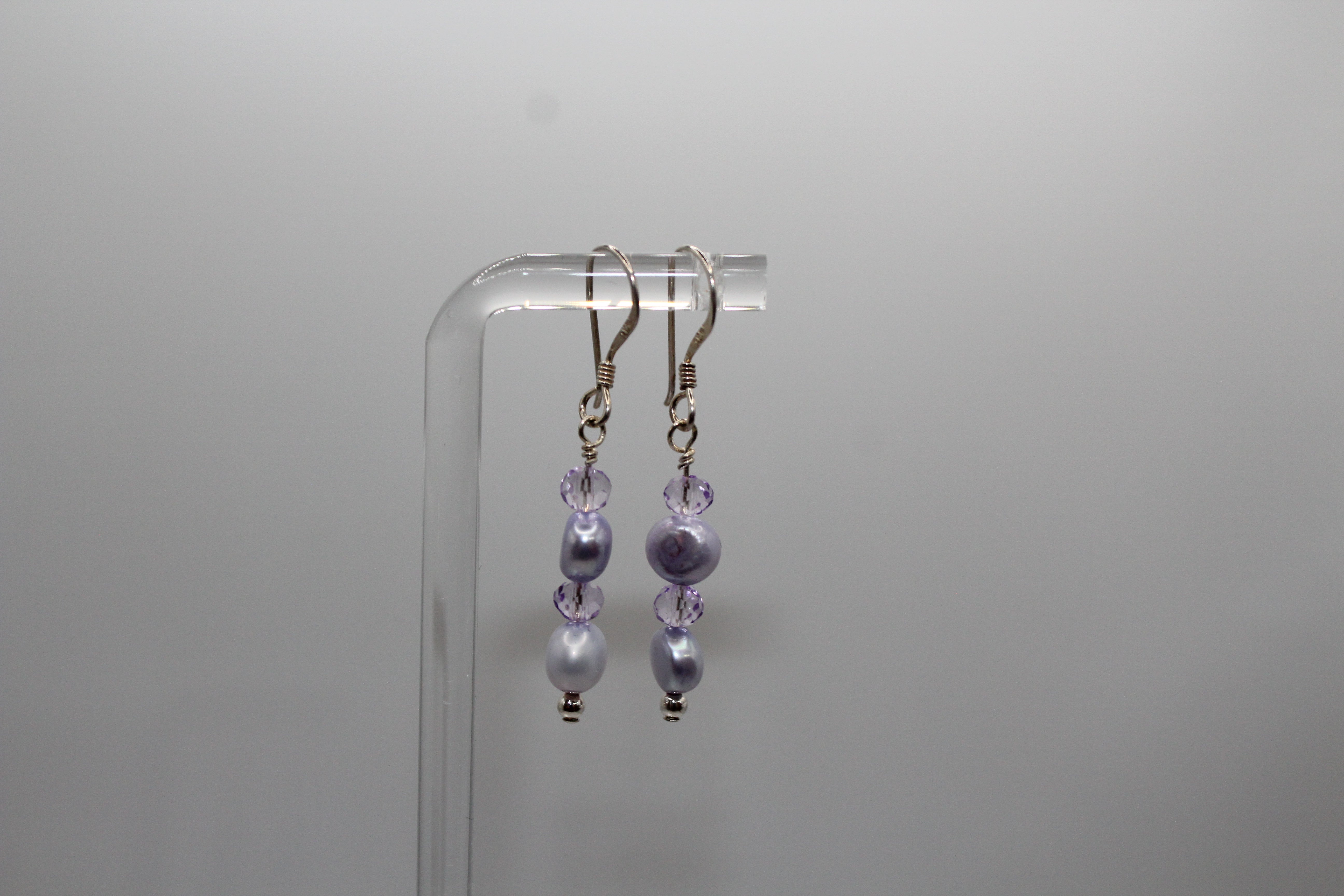 Lavender Pearl & Crystal Earrings