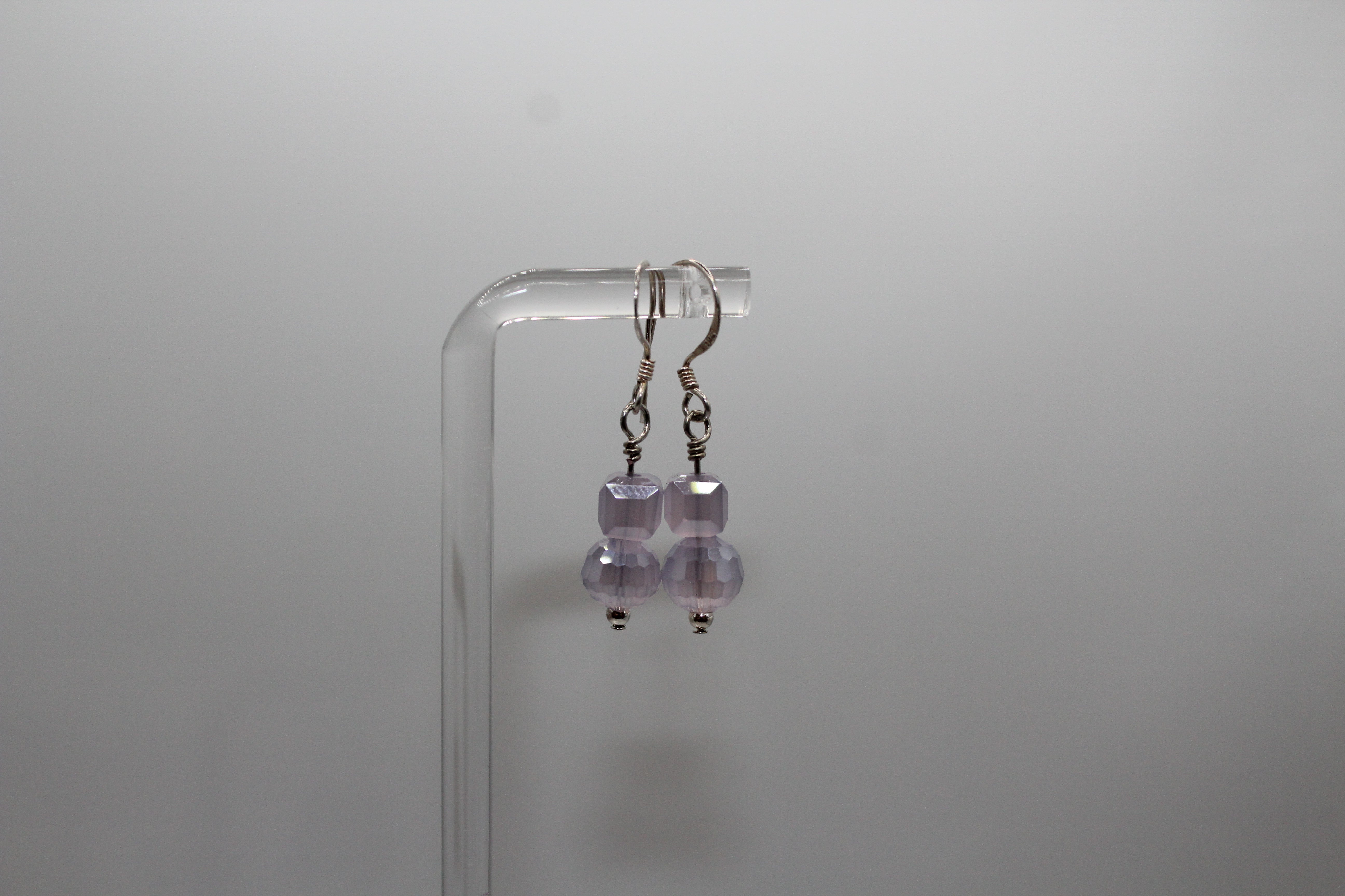 Lavender Opaque Crystal Earrings