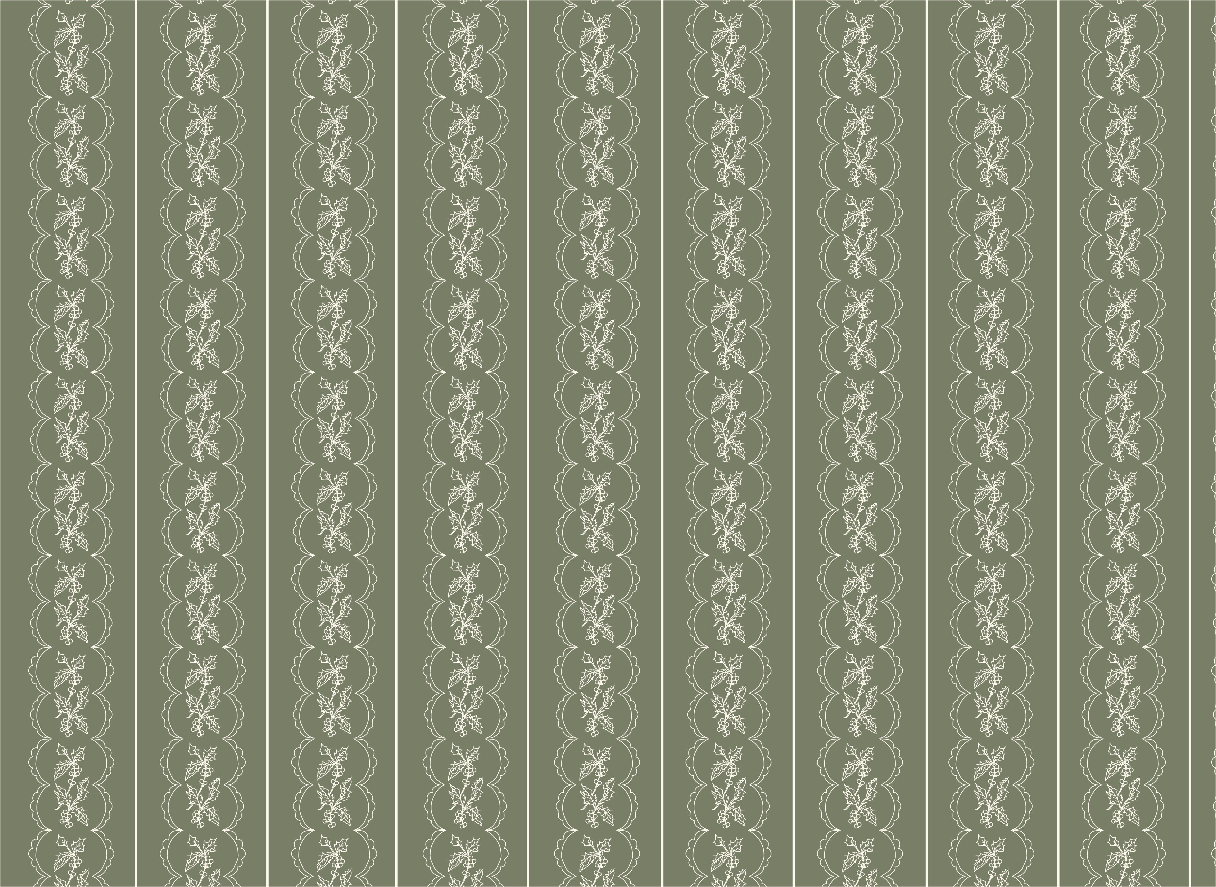 Holly Stripe Wrapping Paper