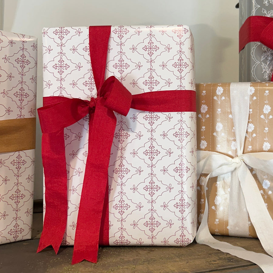Red Lace Wrapping Paper