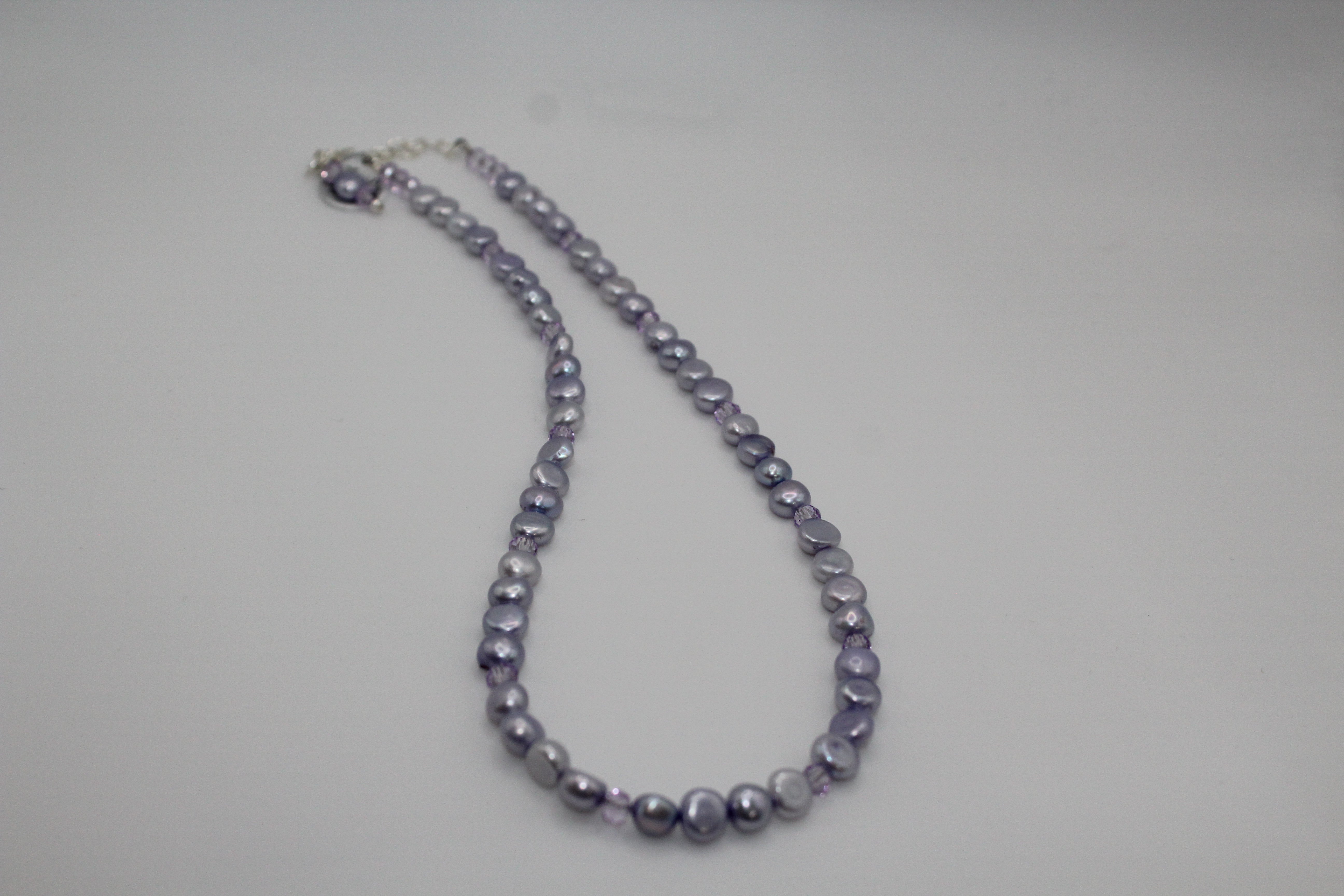 Lavender Pearl & Crystal Necklace