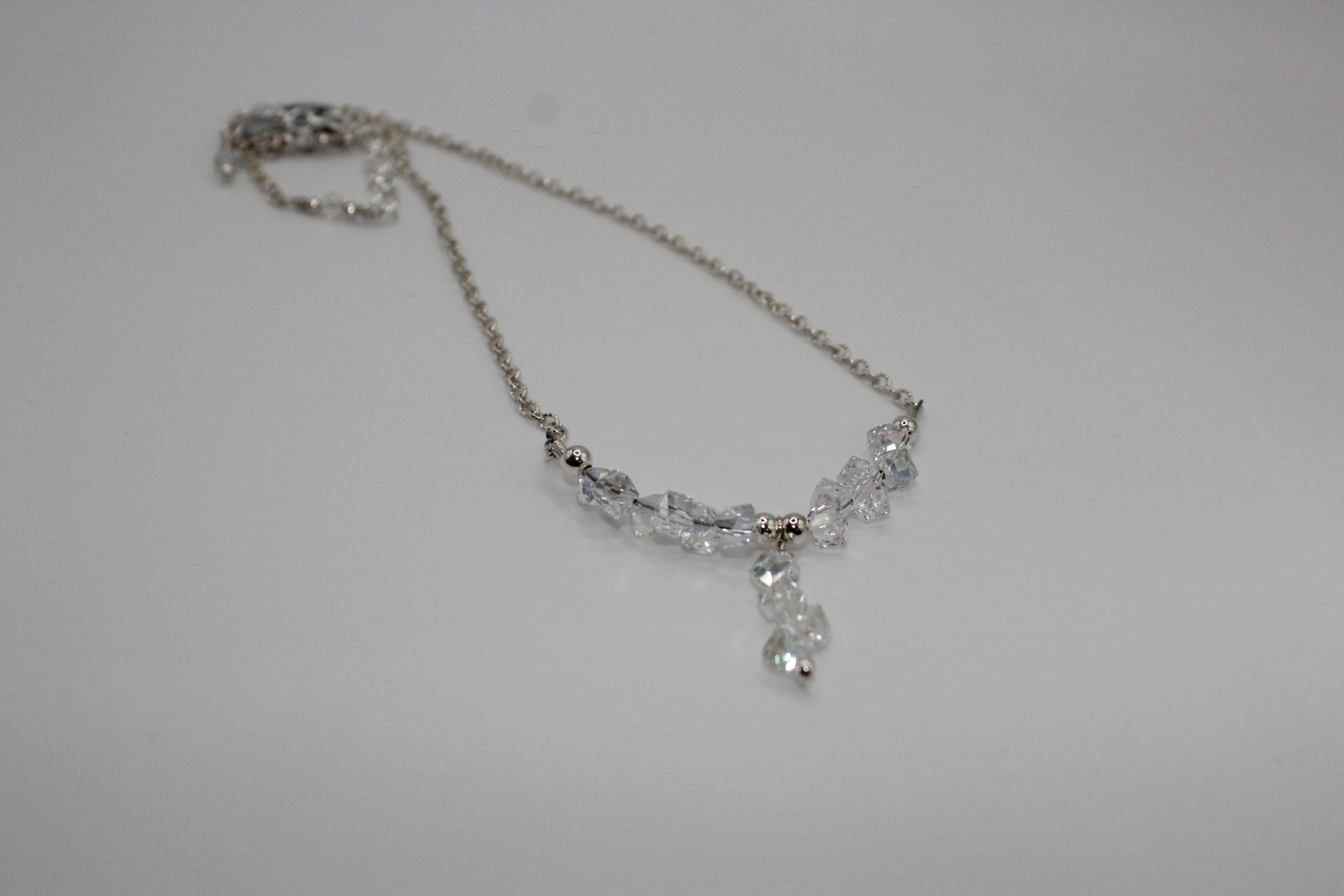 Clear Crystal & Sterling Necklace