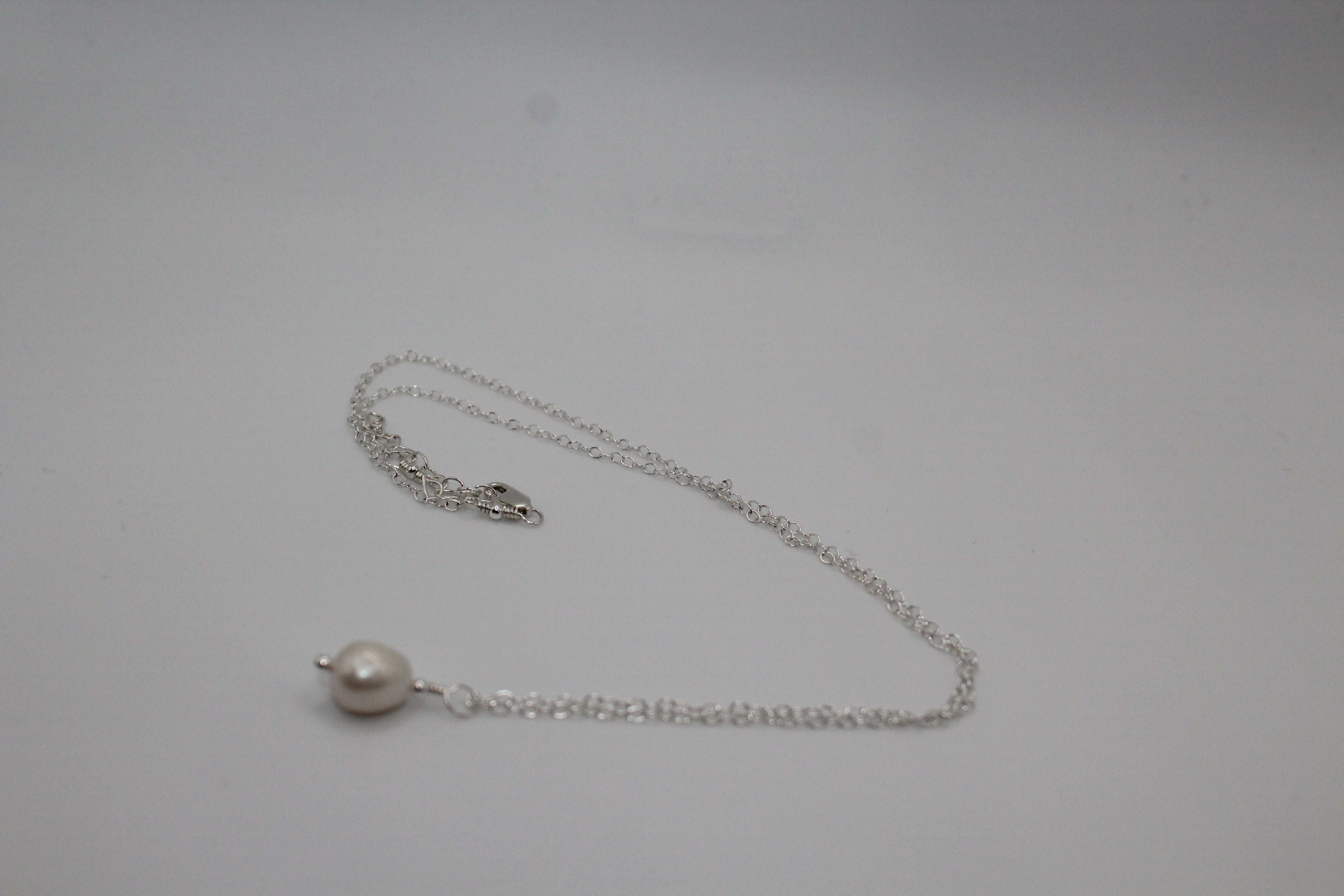 Silver Chain with Pearl Necklace