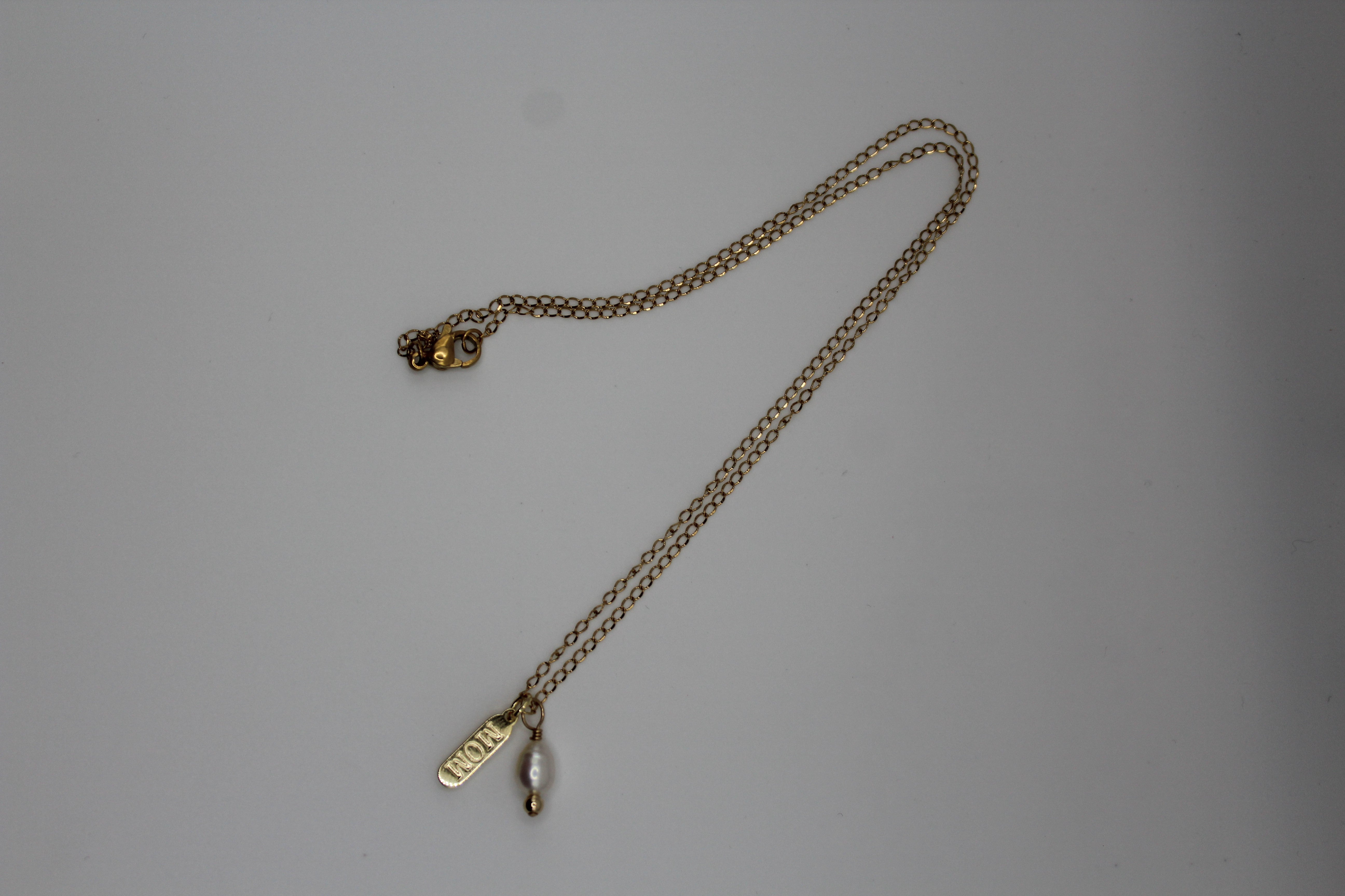 Gold Mom Charm Necklace