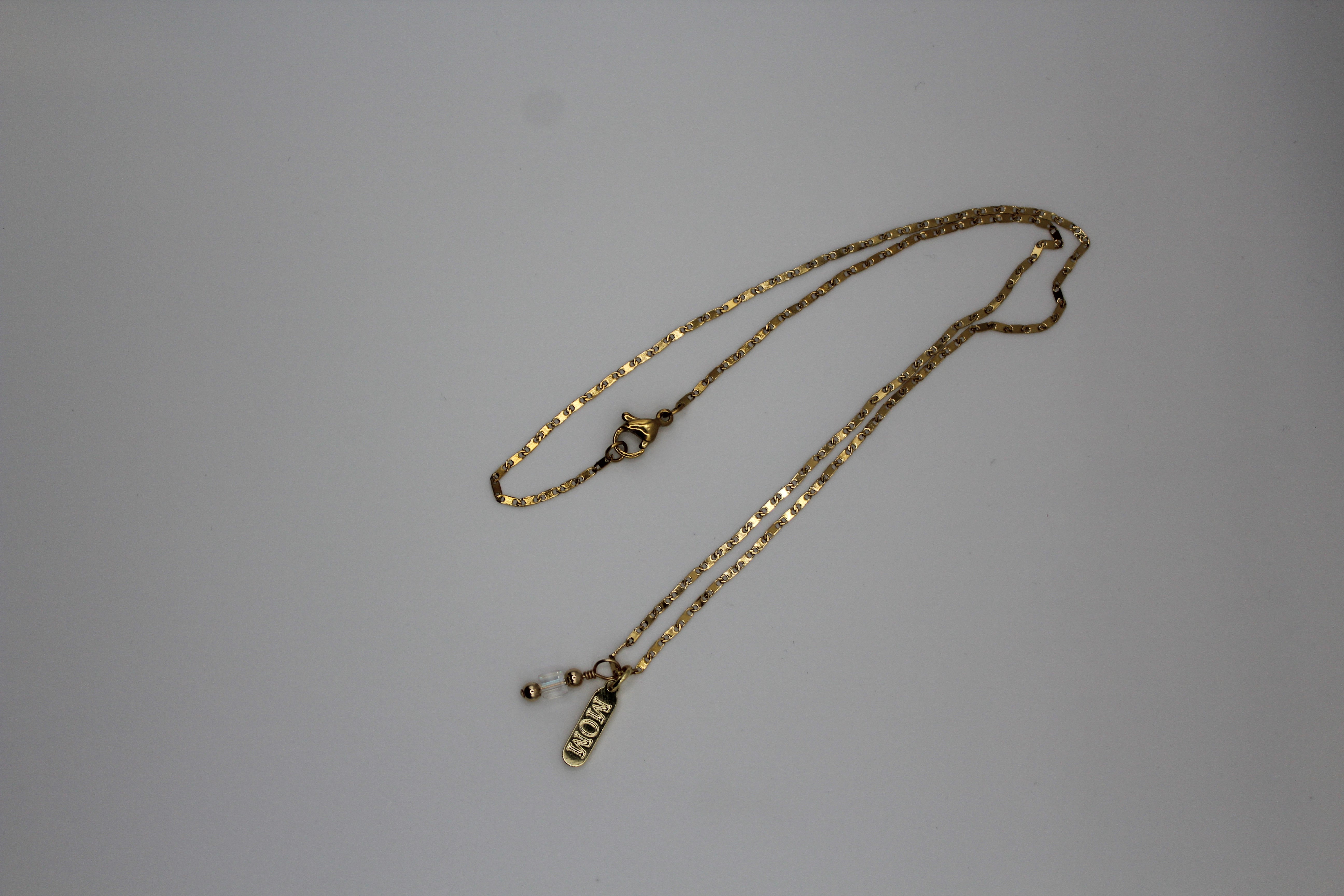 Gold Mom Charm Necklace