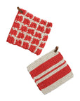 Red Knitted Pot Holder