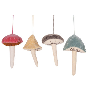 Velvet Mushroom Ornament