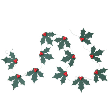 Paper Holly and Pom Pom Berries Garland