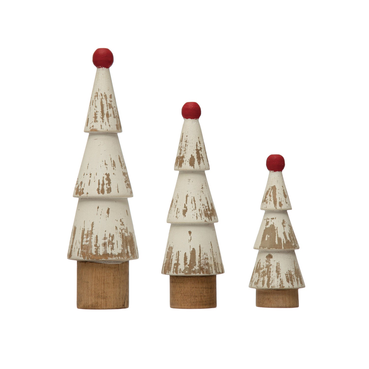 Distressed Pine Wood Tree Set