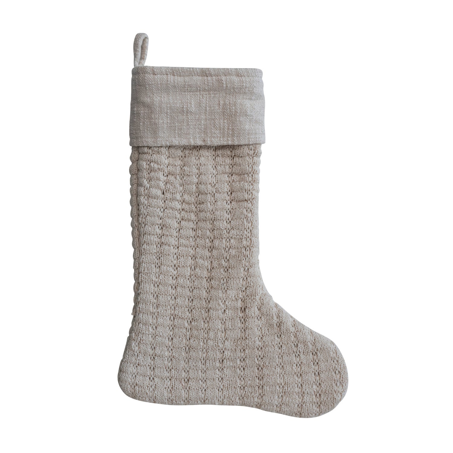 Cream Wool Knit Stocking