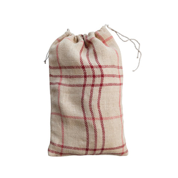 Plaid Woven Santa Bag