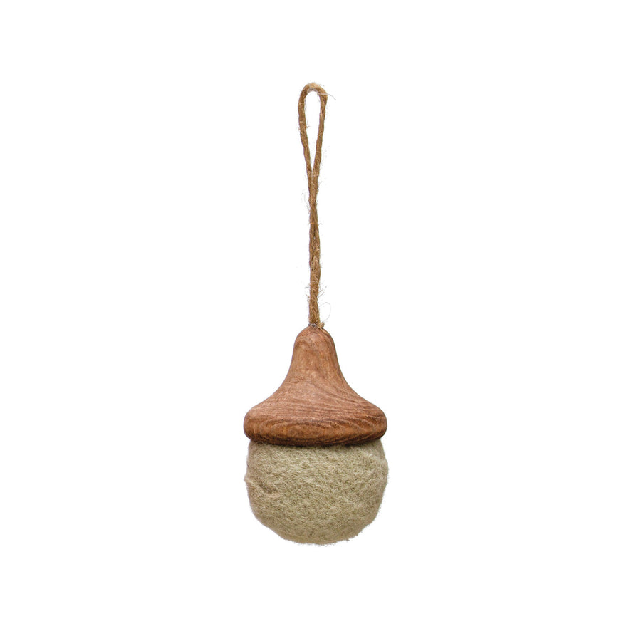 Felted Acorn Ornament
