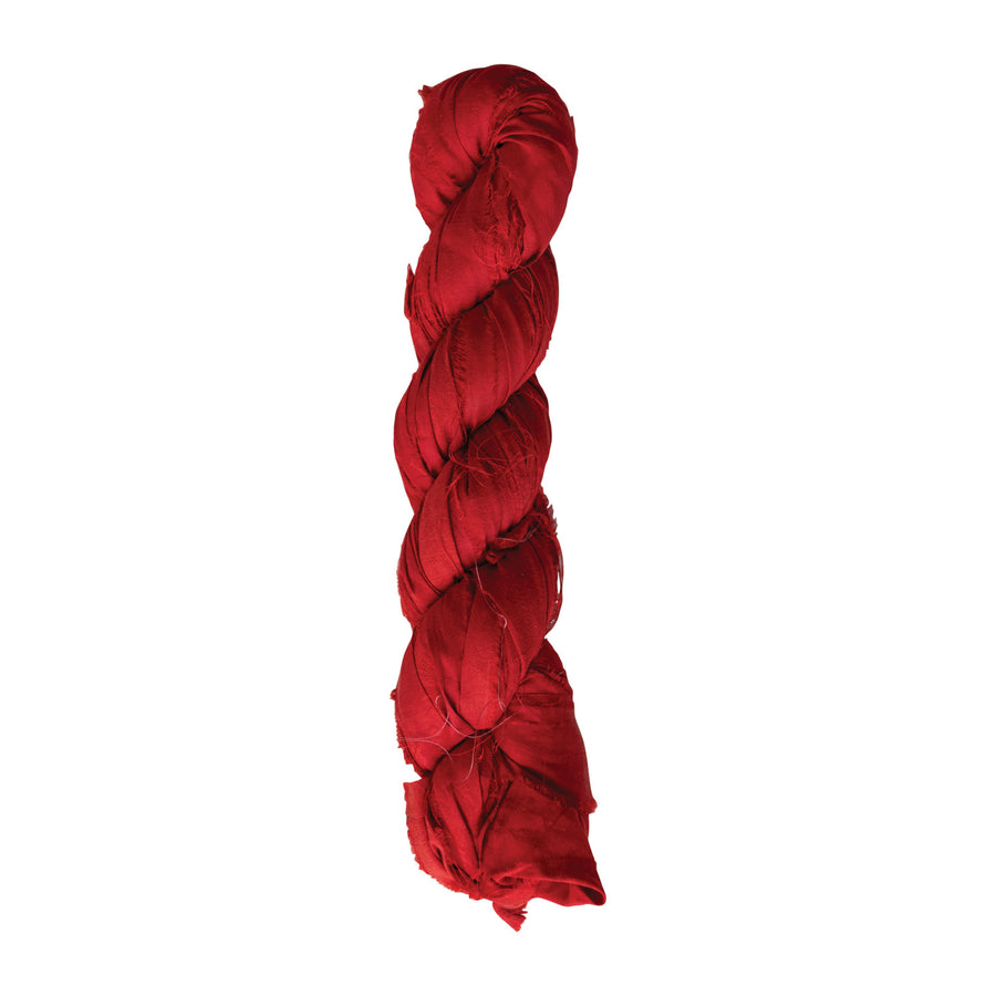 Torn Silk Ribbon in Red