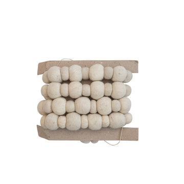 Cream Felt Ball Garland